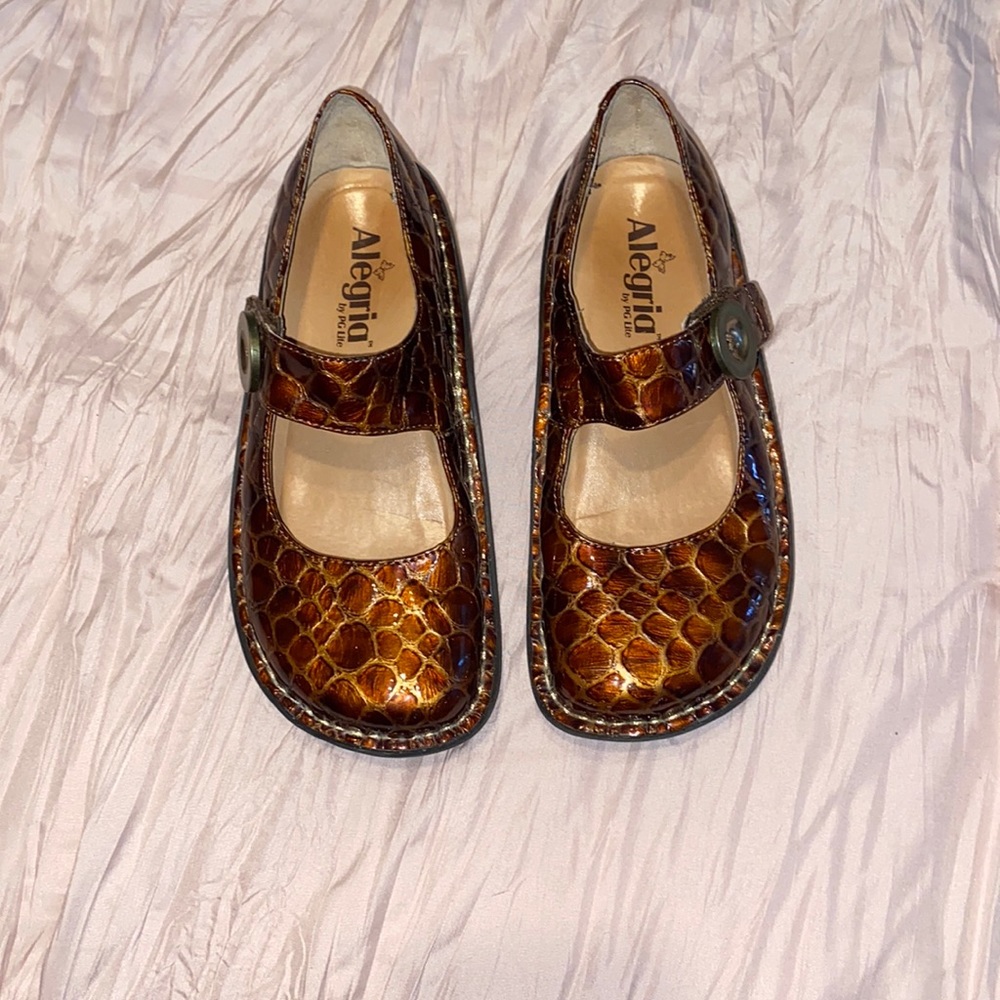 Alegria women’s leather comfort shoes copper gently used very good condition
